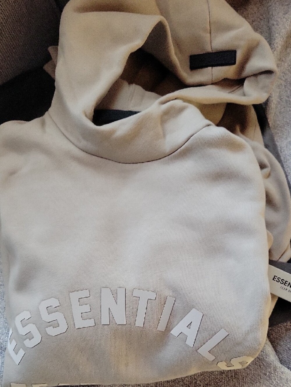 Essentials Fear Of God Autentic Dusty Beige Hoodie Size L New WT - Picture 7 of 8